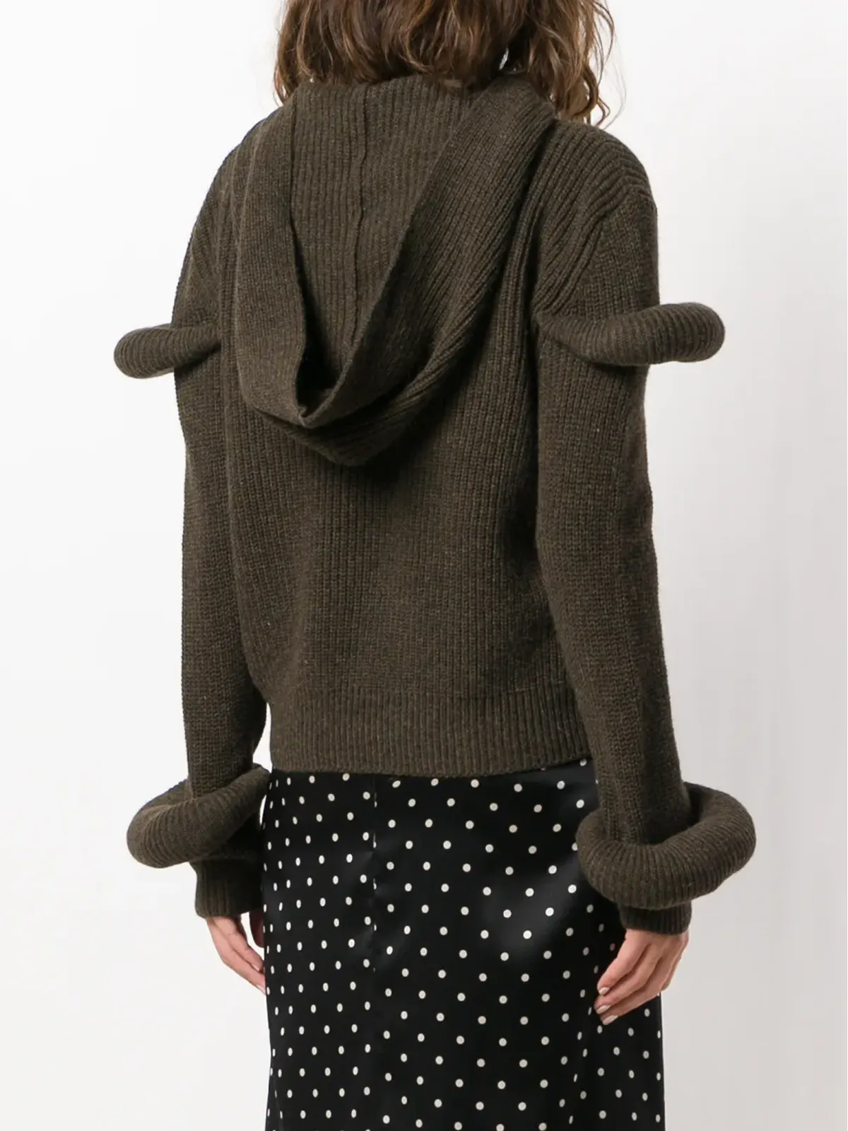JW Anderson リブ編みフード付きセーター - 画像4