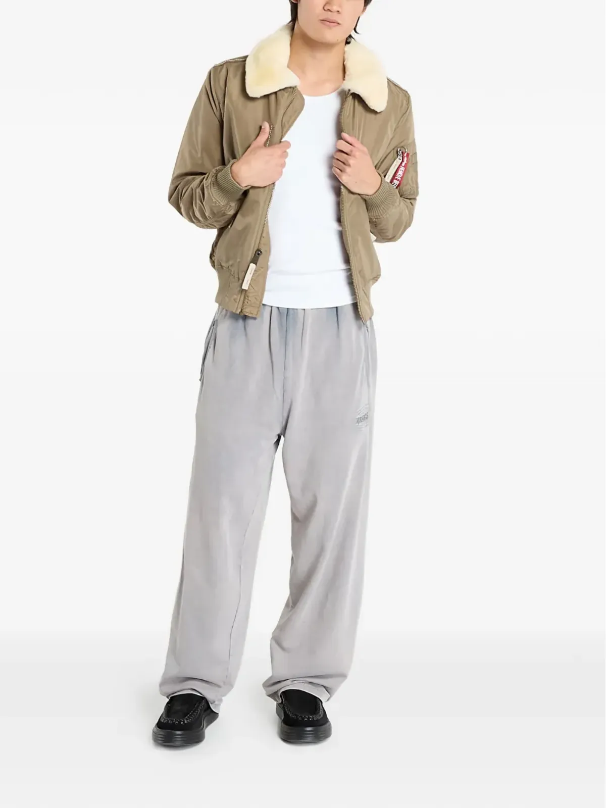 Alpha Industries シェアリングカラー ボンバー ジャケット - グリーン - 画像2