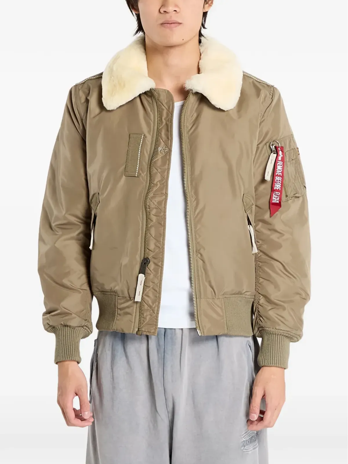 Alpha Industries シェアリングカラー ボンバー ジャケット - グリーン - 画像3