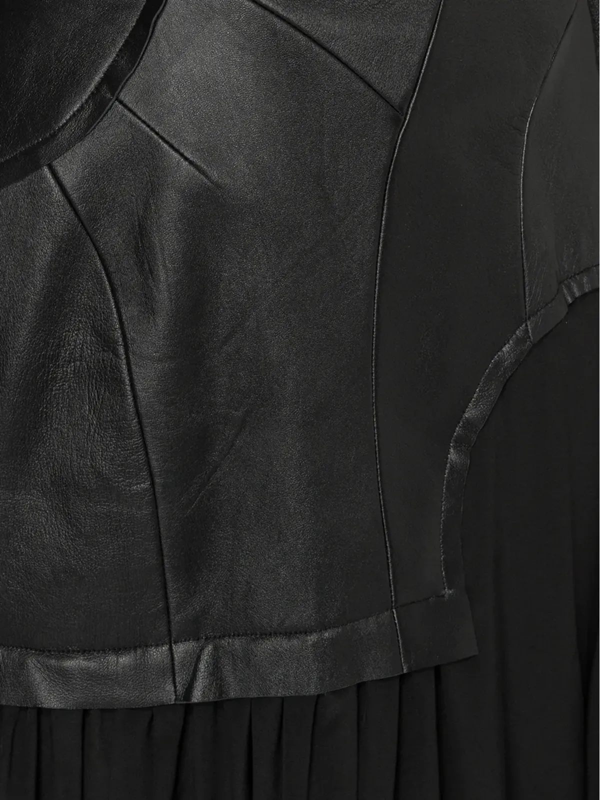 Yohji Yamamoto ラムスキンとシルクのドレス - 画像5