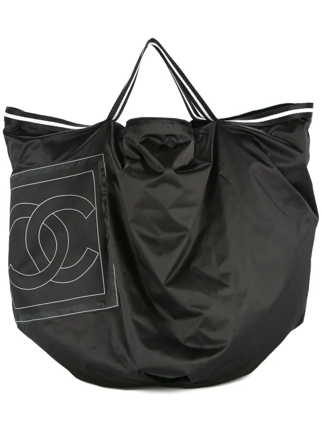 CHANEL Pre-Owned CHANEL ビンテージ スポーツライン ジャンボ ショルダートートバッグ - ブラックの商品画像