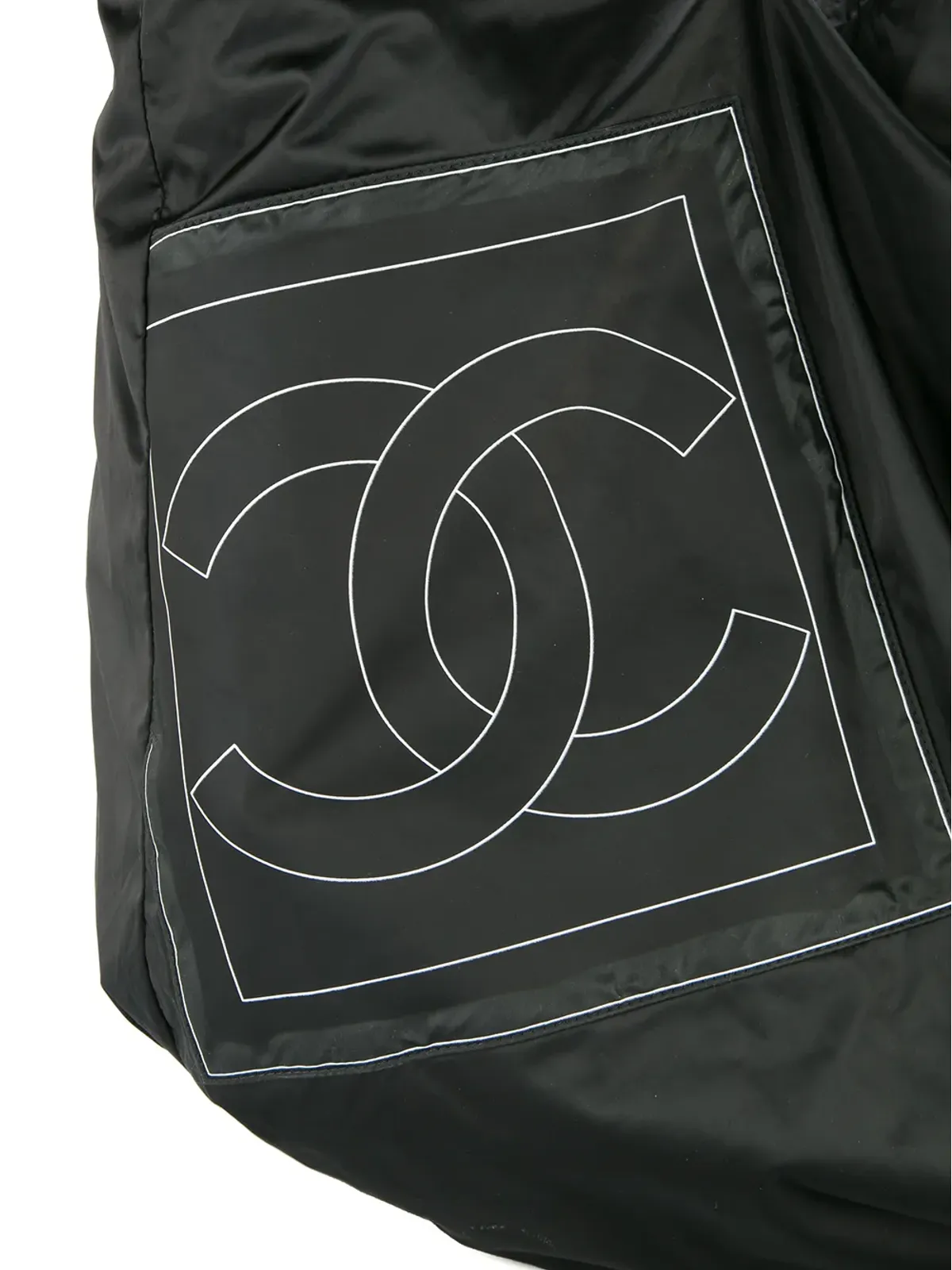 CHANEL ビンテージ スポーツライン ジャンボ ショルダートートバッグ - ブラック - 画像5