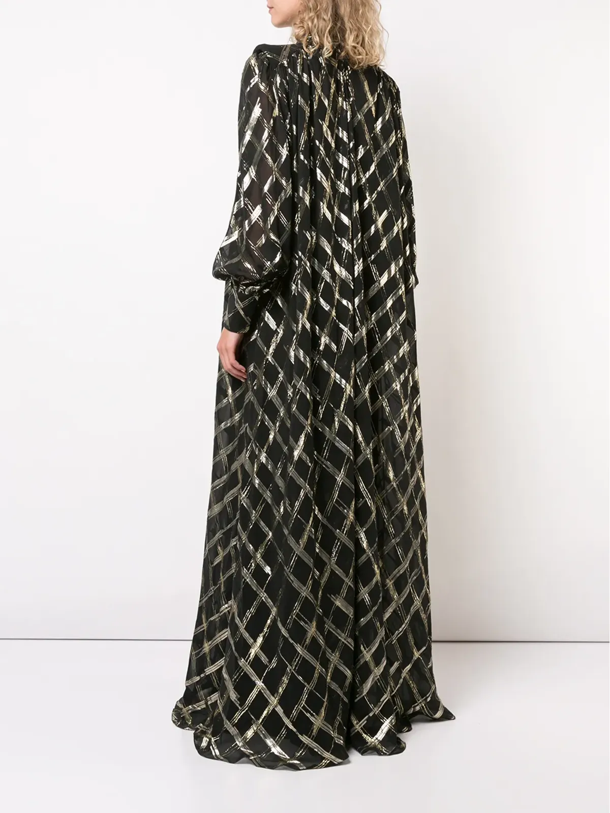 Alberta Ferretti クロスハッチ マキシドレス - 画像4