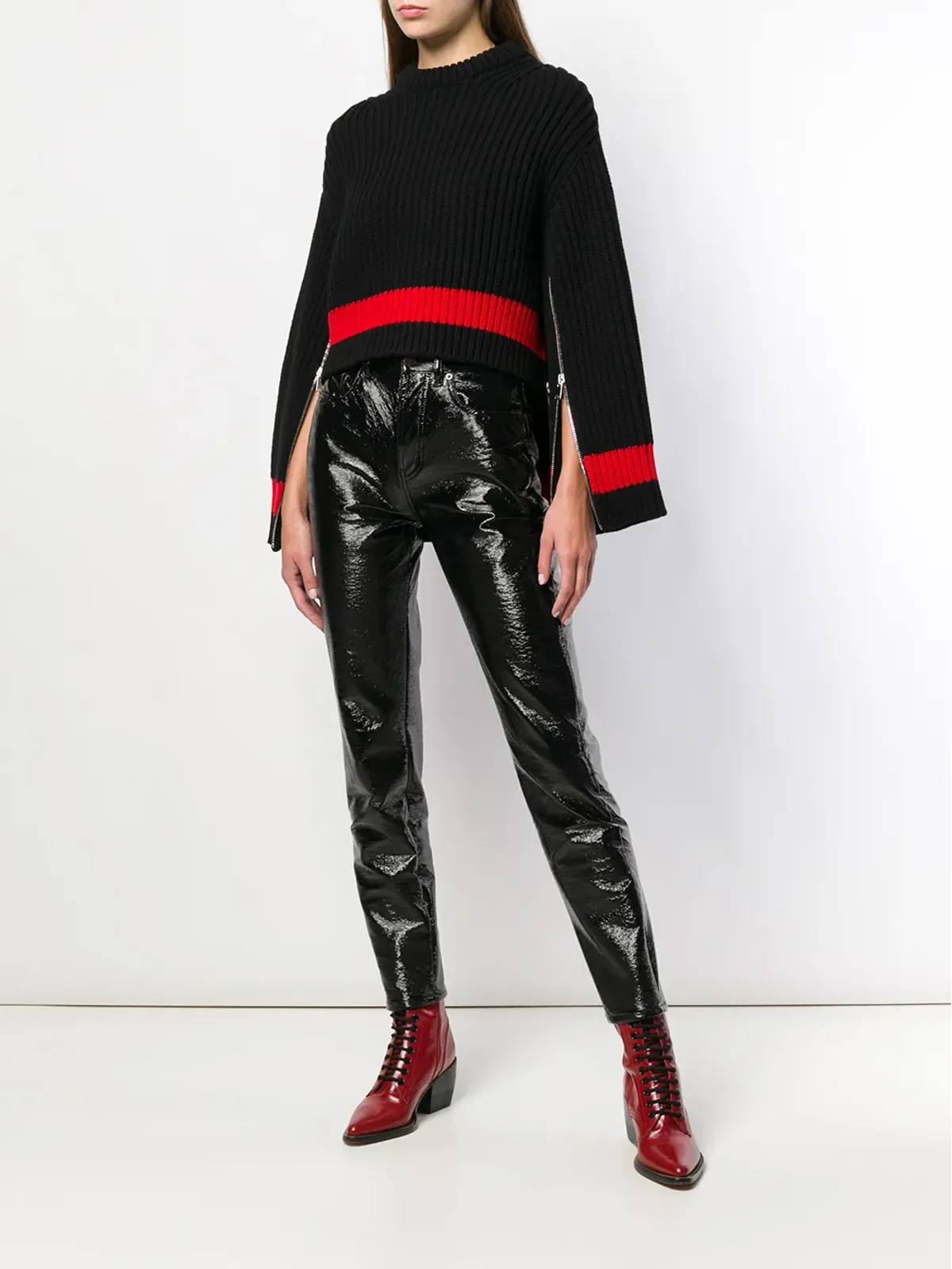 Alexander McQueen ジップ付き袖のチャンキーニットセーター - 画像2