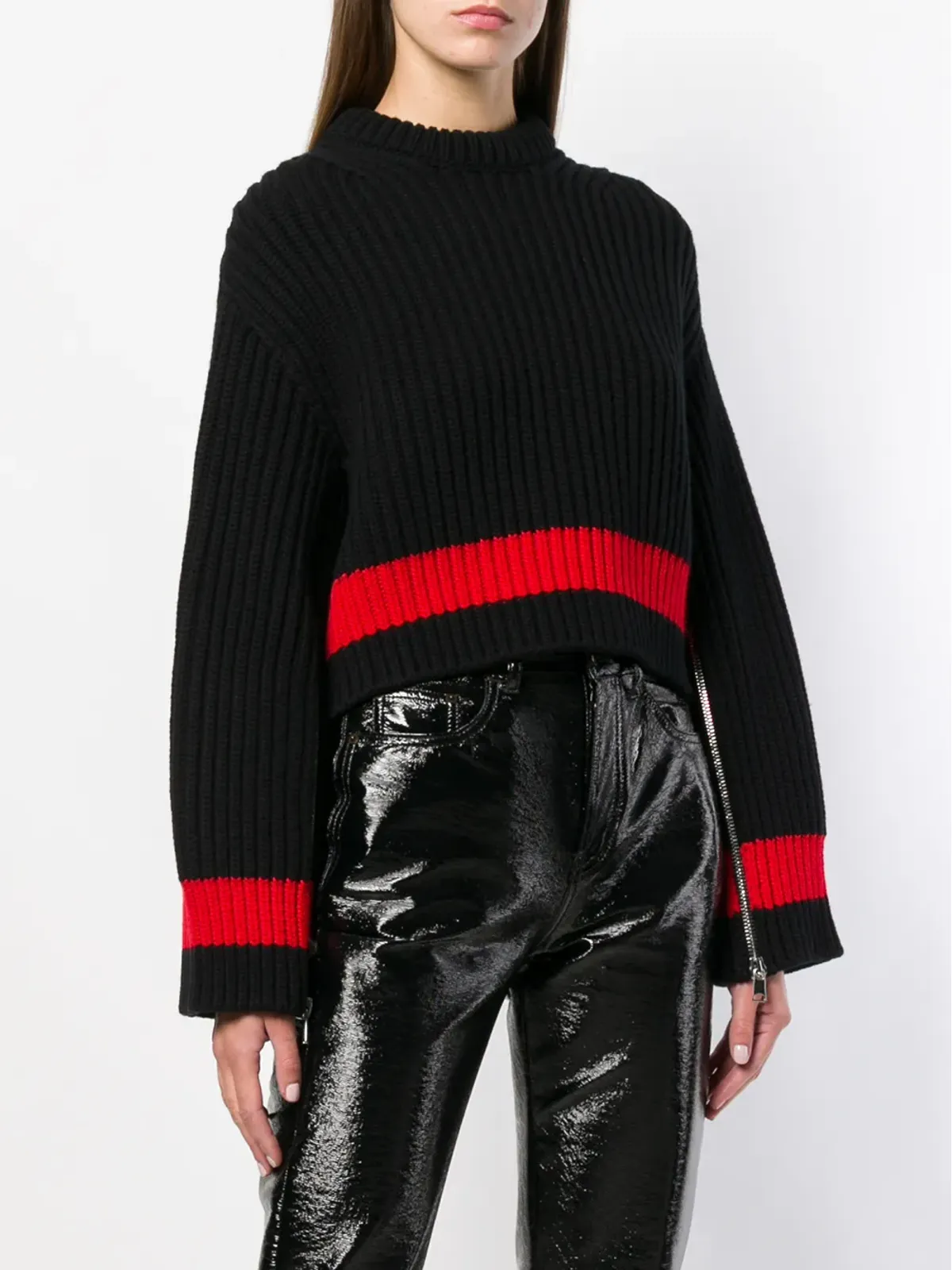 Alexander McQueen ジップ付き袖のチャンキーニットセーター - 画像3