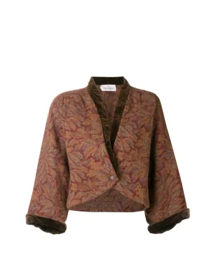 Valentino Garavani Pre-Owned ビンテージ 1980年代 花柄 クロップドジャケット ブラウン - サムネイル1