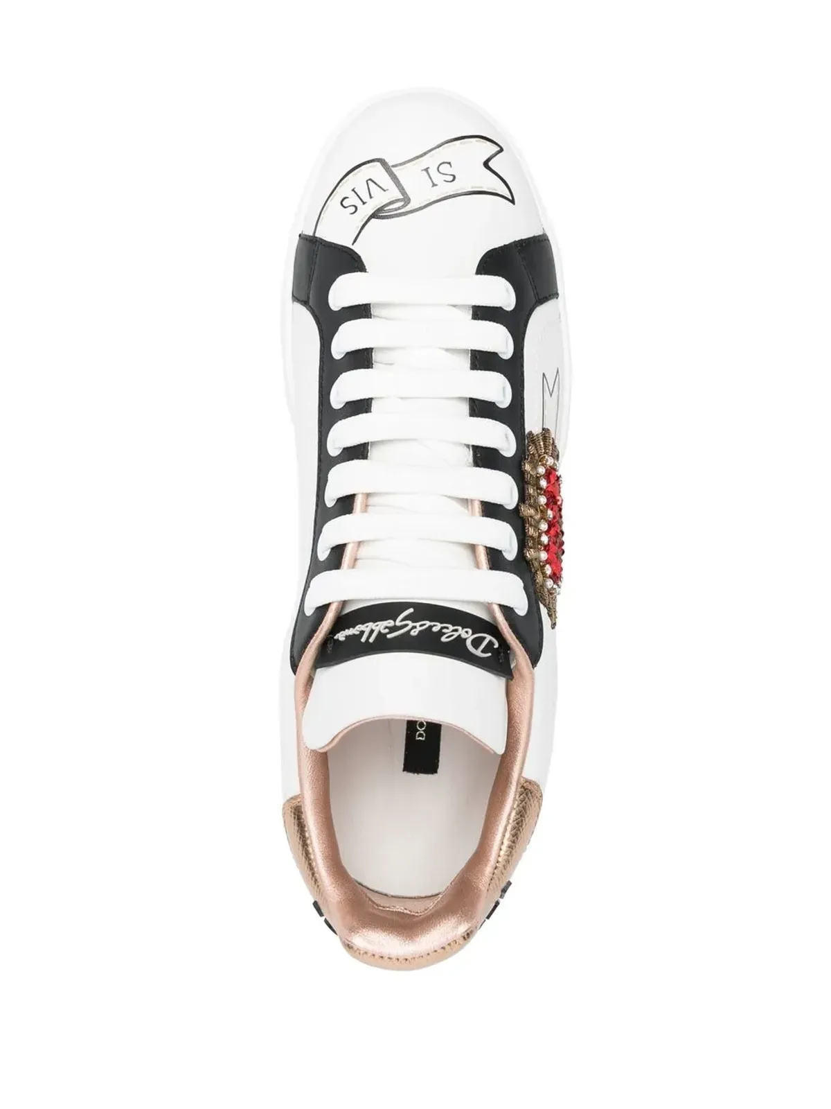 Dolce & Gabbana Portofino embroidered sneakers - White - 画像4