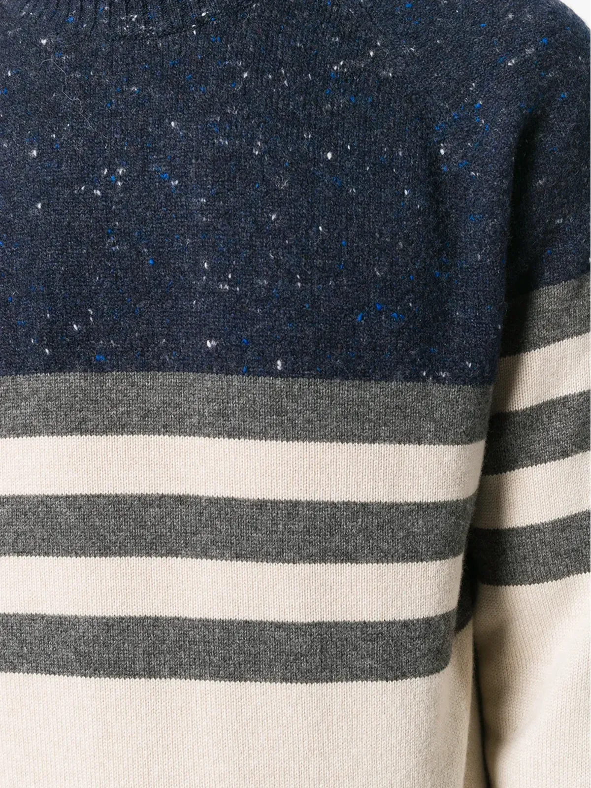 Brunello Cucinelli ストライプニットセーター - 画像5