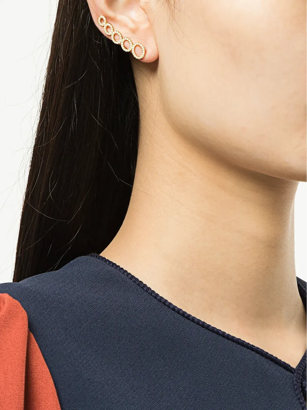 ALINKA 18kt イエローゴールド CLOUD ダイヤモンド 右耳用 イヤーカフ - 画像2