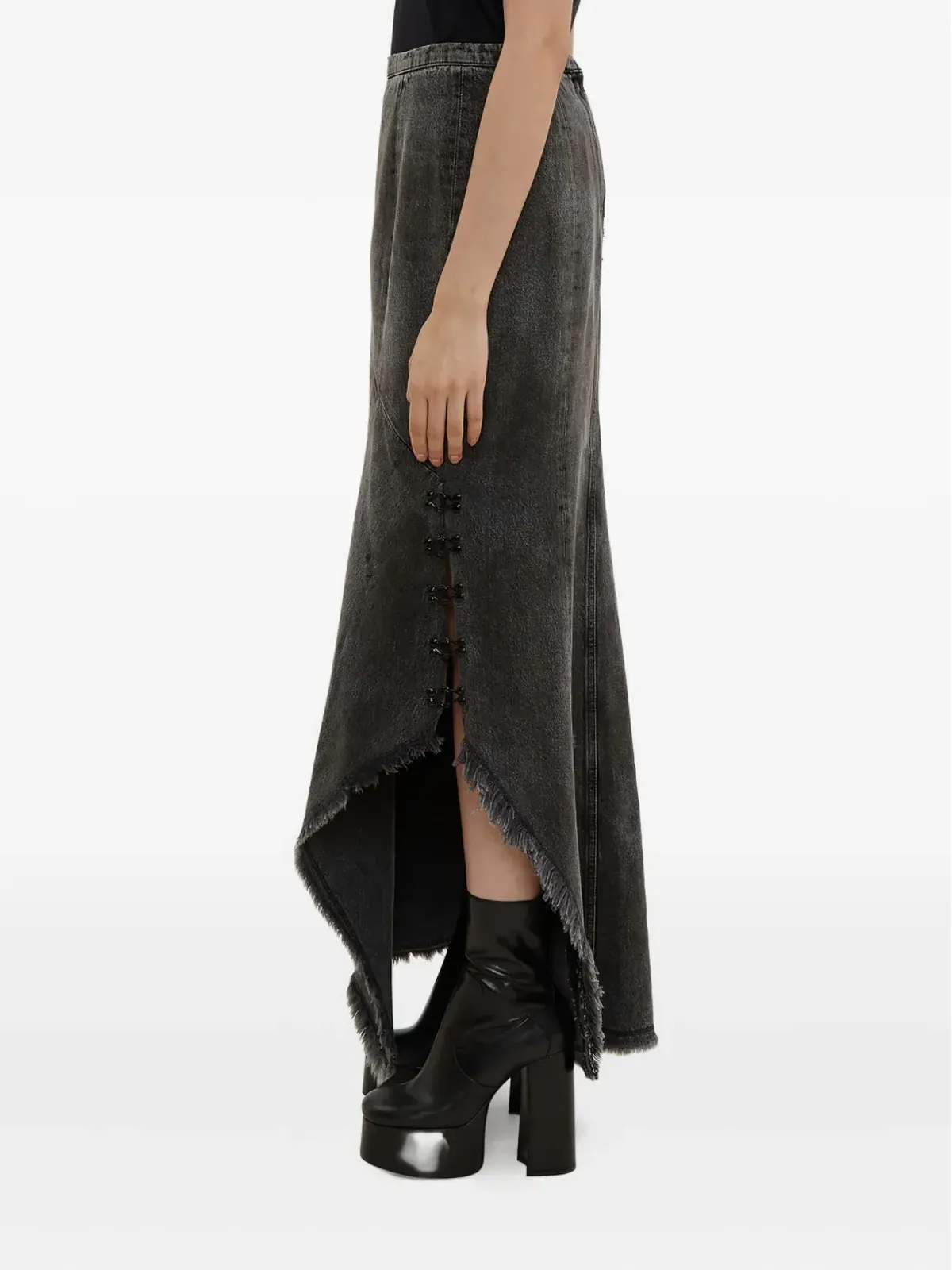 Olivier Theyskens デニム アシンメトリック マキシスカート - 画像3