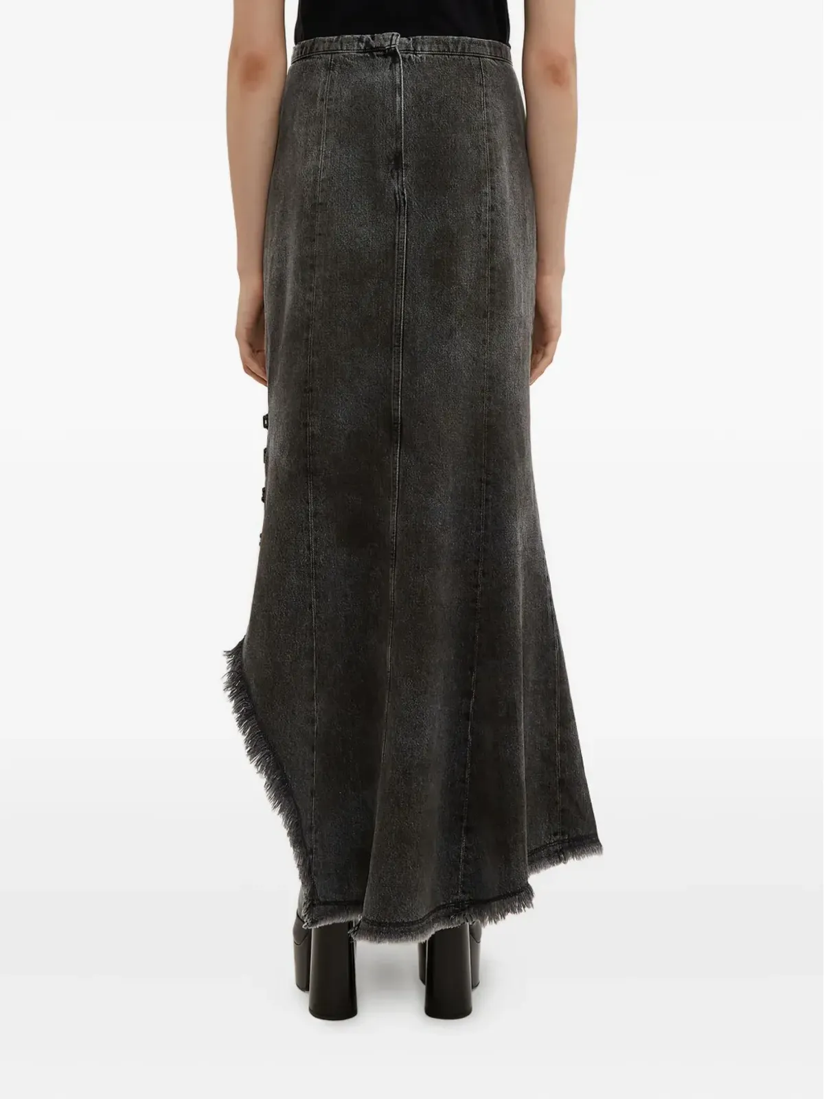 Olivier Theyskens デニム アシンメトリック マキシスカート - 画像4