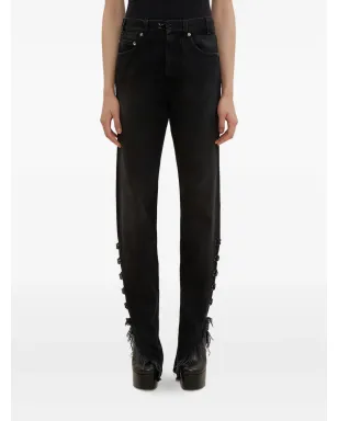 Olivier Theyskens ダメージ加工 ブーツカットジーンズ - ブラック - サムネイル1