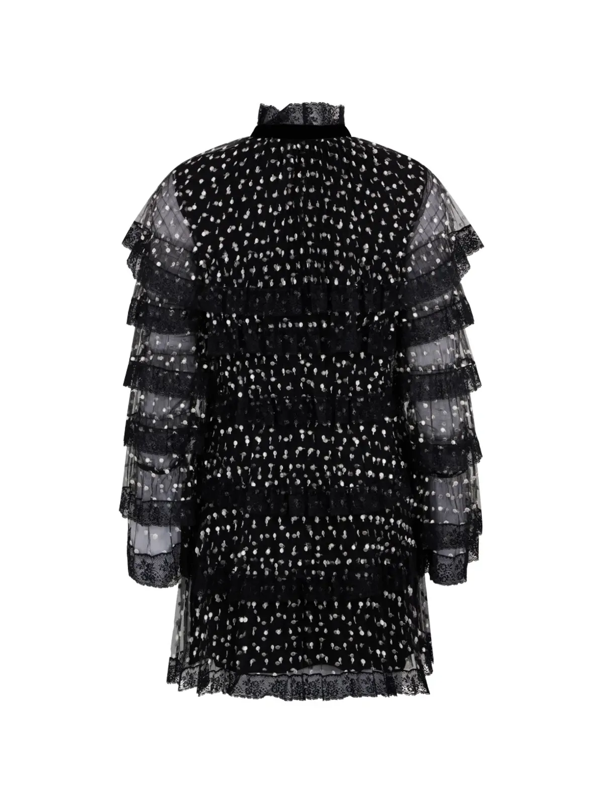 Philosophy Di Lorenzo Serafini 黒のドット柄透けディテール付きミニドレス - 画像2