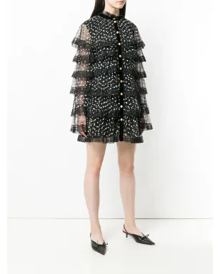 Philosophy Di Lorenzo Serafini 黒のドット柄透けディテール付きミニドレス - サムネイル3