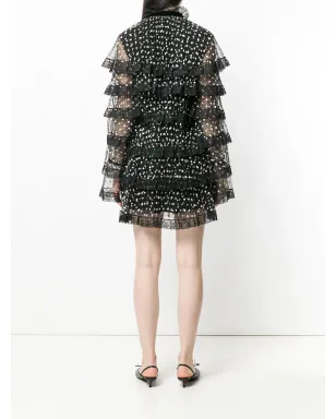 Philosophy Di Lorenzo Serafini 黒のドット柄透けディテール付きミニドレス - サムネイル4