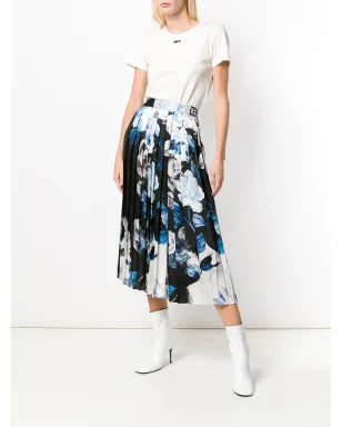 Off-White プリントプリーツスカート - ブラック - サムネイル2