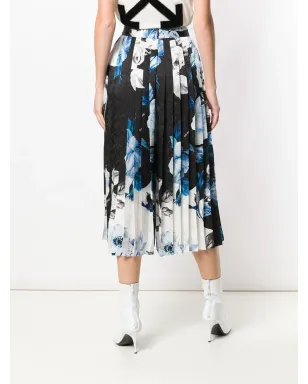 Off-White プリントプリーツスカート - ブラック - サムネイル4