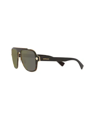 Versace Eyewear スクエアサングラス ブラウン - サムネイル2
