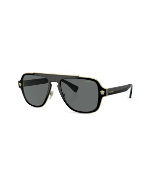 Versace Eyewear アビエーターフレームサングラス - ブラック - サムネイル2