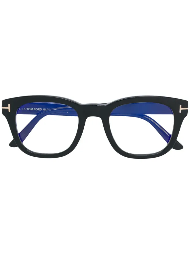 TOM FORD Eyewear TOM FORD Eyewear スクエア アセテート メガネ - ブラックの商品画像