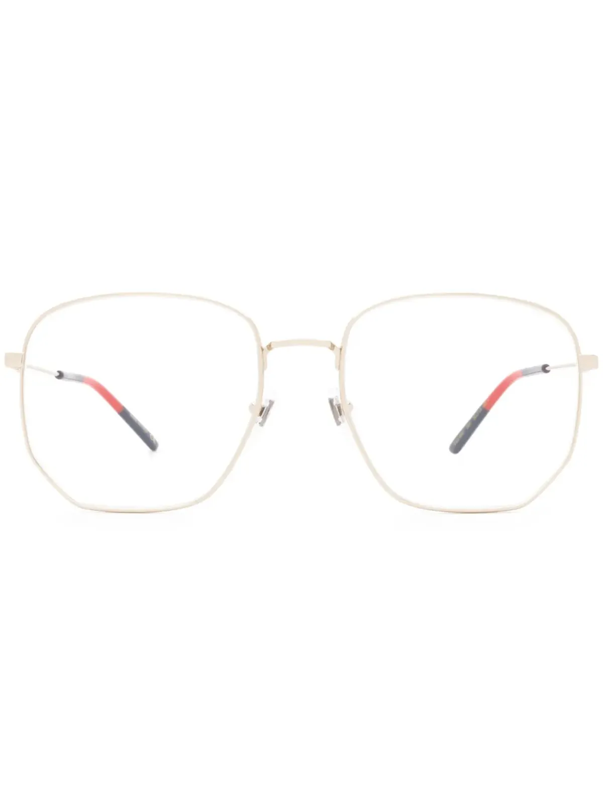 Gucci Eyewear ウェブトリム眼鏡（ゴールド） - 画像1