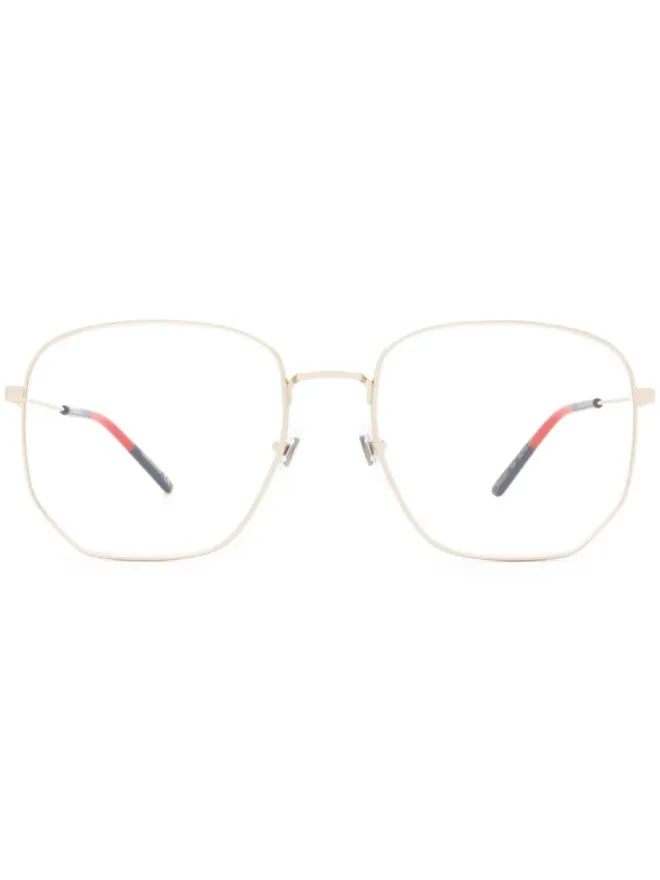 Gucci Eyewear Gucci Eyewear ウェブトリム眼鏡（ゴールド）の商品画像