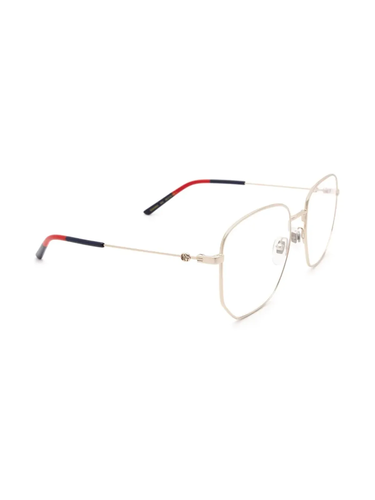Gucci Eyewear ウェブトリム眼鏡（ゴールド） - 画像2