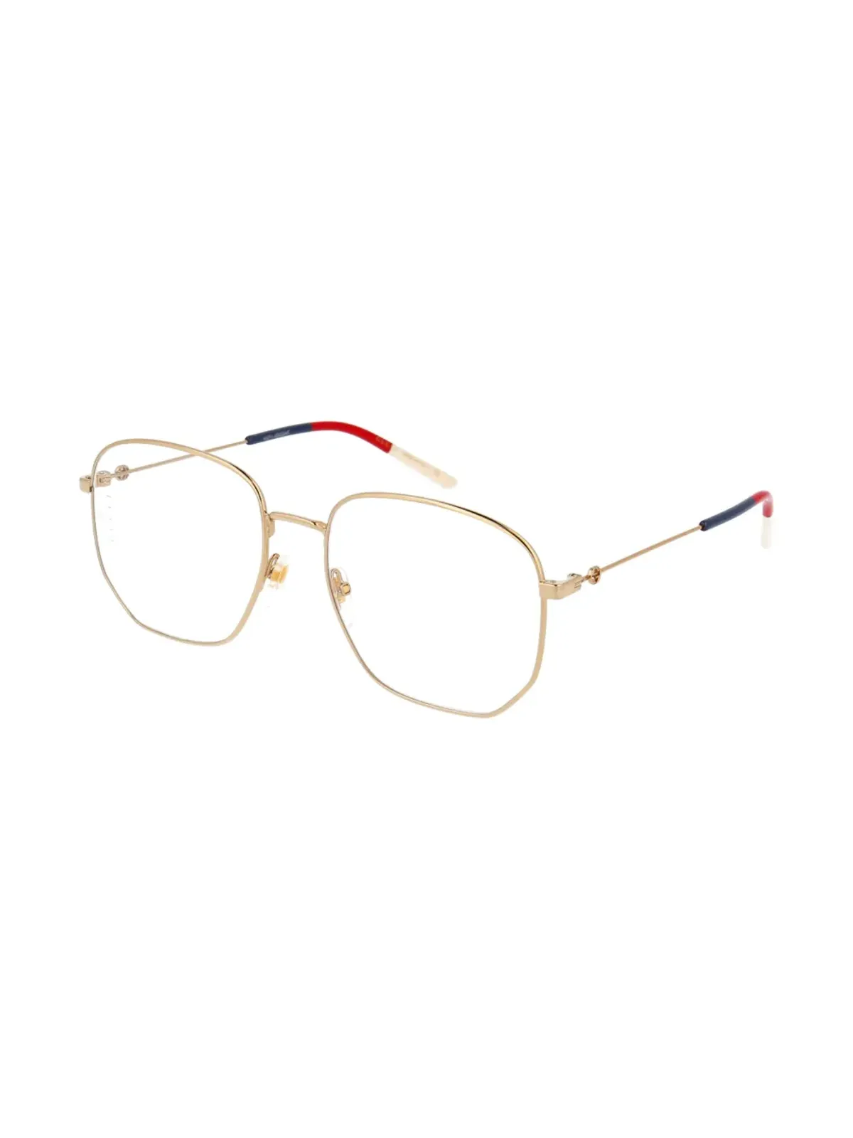 Gucci Eyewear ウェブディテールの六角フレーム眼鏡 - 画像2