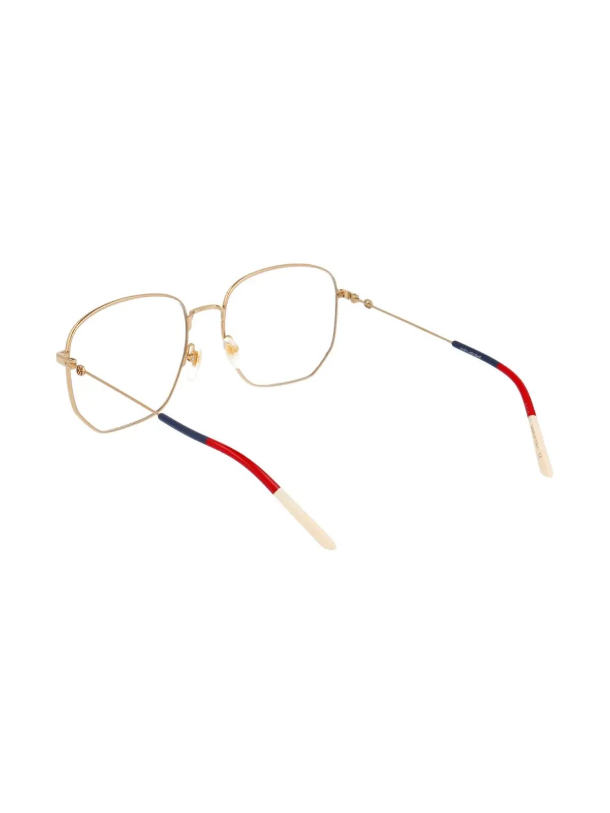 Gucci Eyewear ウェブディテールの六角フレーム眼鏡 - 画像4