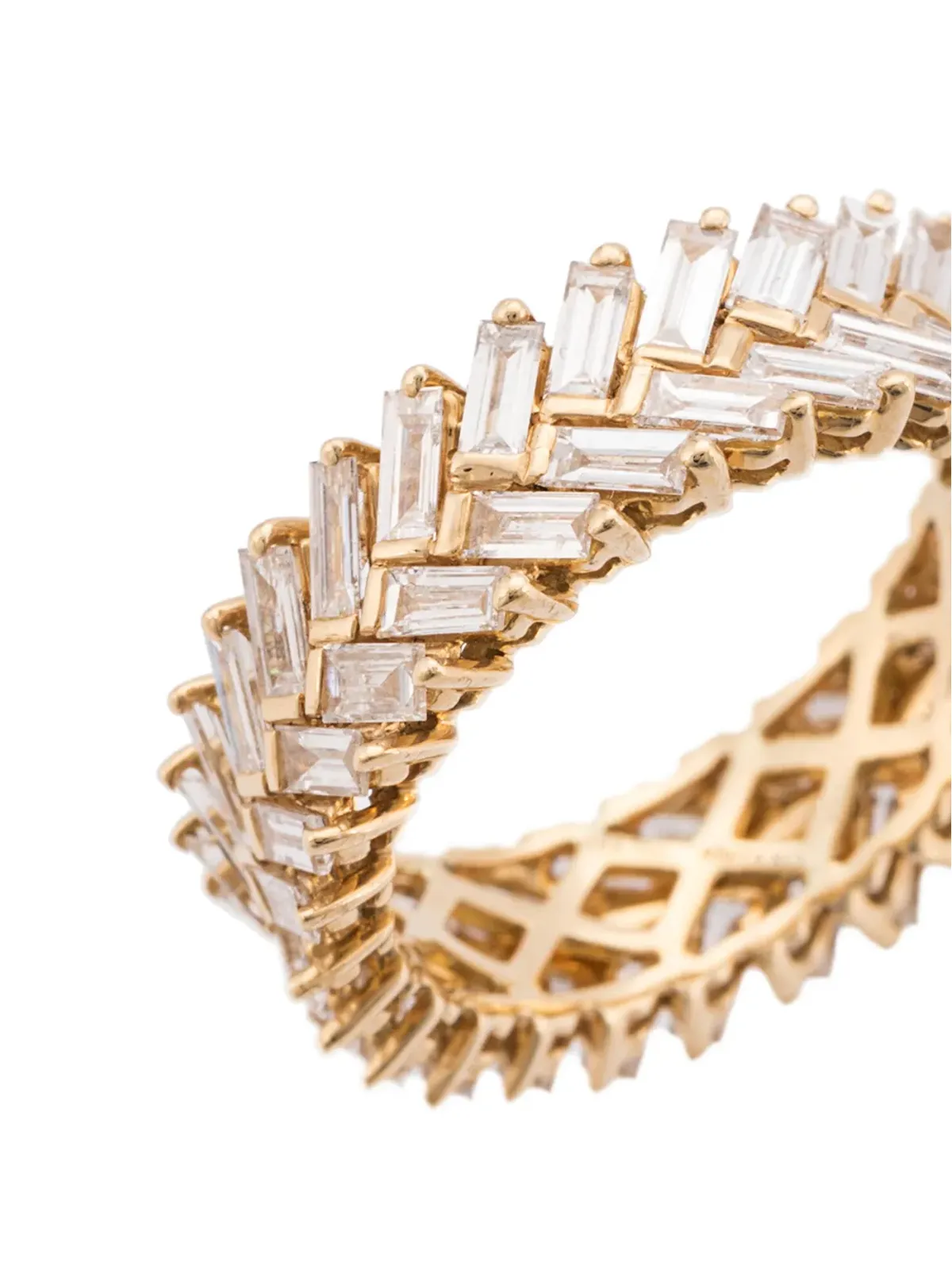 Anita Ko 18K イエローゴールド ダイヤモンド バゲット ダブルロウ リング - 画像3