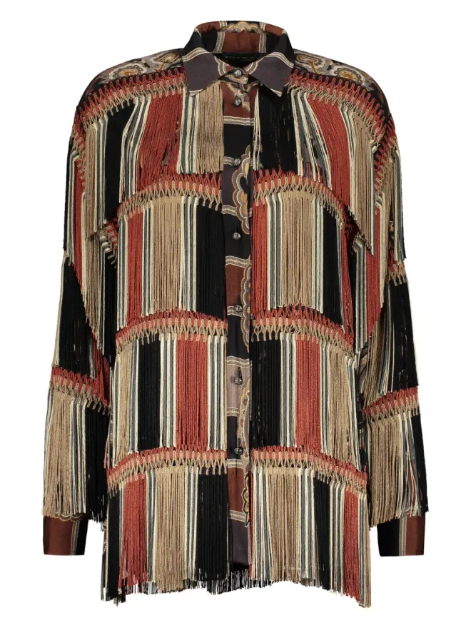 ETRO ETRO フリンジ付きシャツ ブラックの商品画像