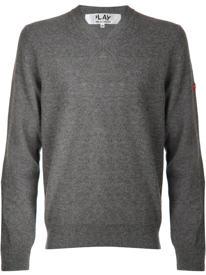 COMME des GARÇONS PLAY Comme Des Garçons Play ミニハートVネックセーター（グレー）の商品画像