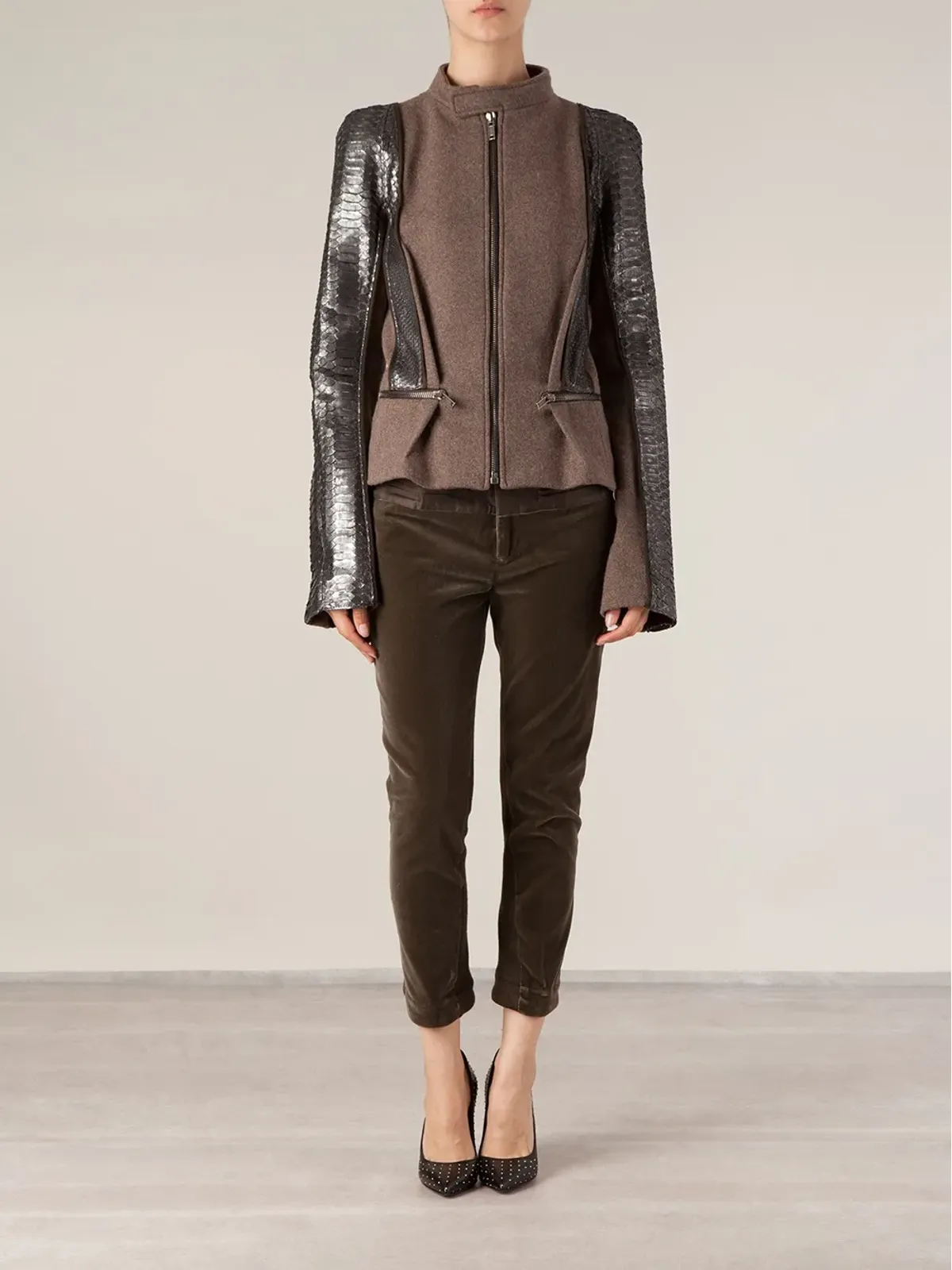 Haider Ackermann ベルベット調クロップドパンツ - ブラウン - 画像2
