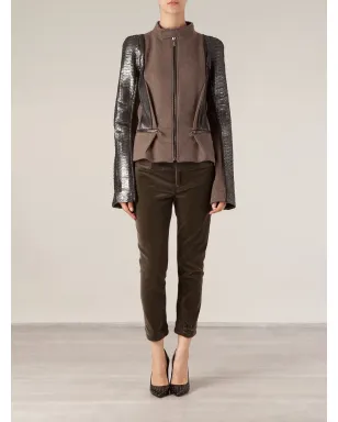 Haider Ackermann ベルベット調クロップドパンツ - ブラウン - サムネイル2