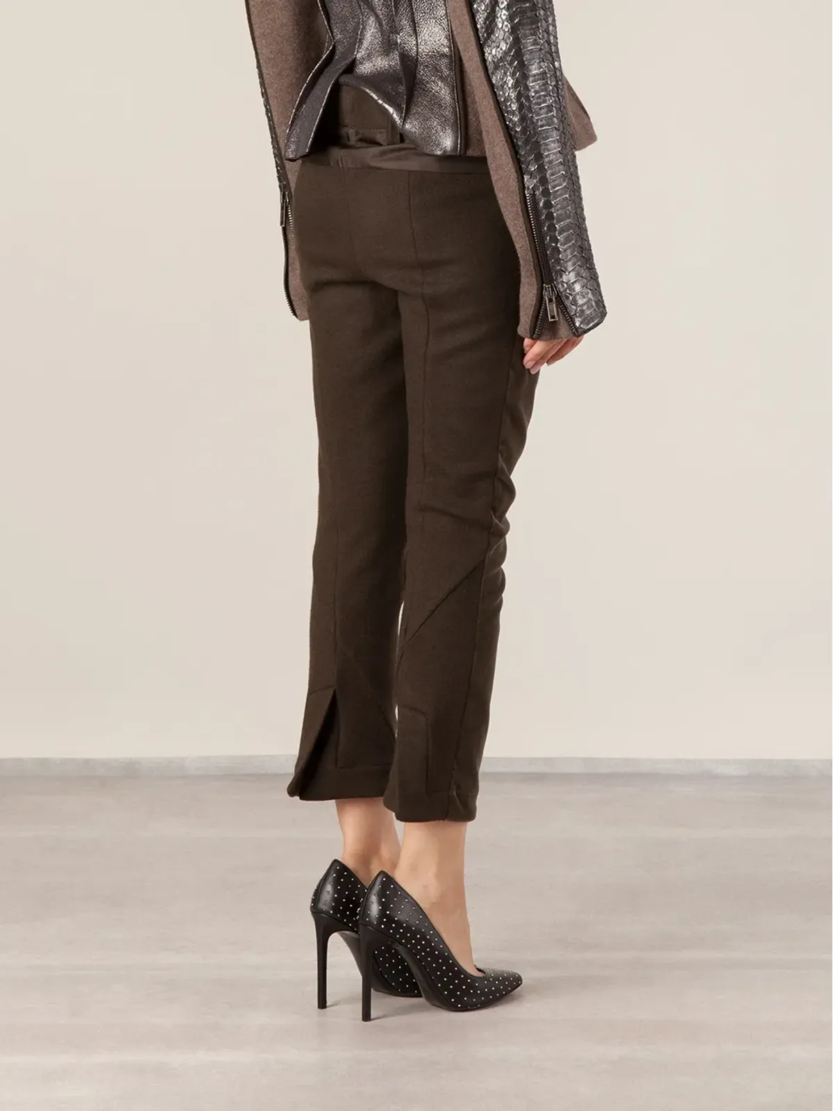 Haider Ackermann ベルベット調クロップドパンツ - ブラウン - 画像4