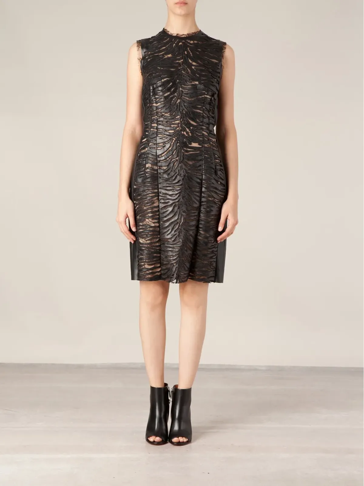 Alexandre Vauthier レースパネルラムスキンドレス ブラック - 画像2