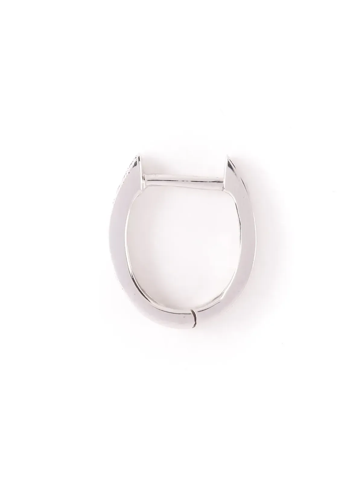 Wouters & Hendrix Gold シングルダイヤモンド フープピアス - ホワイト - 画像2