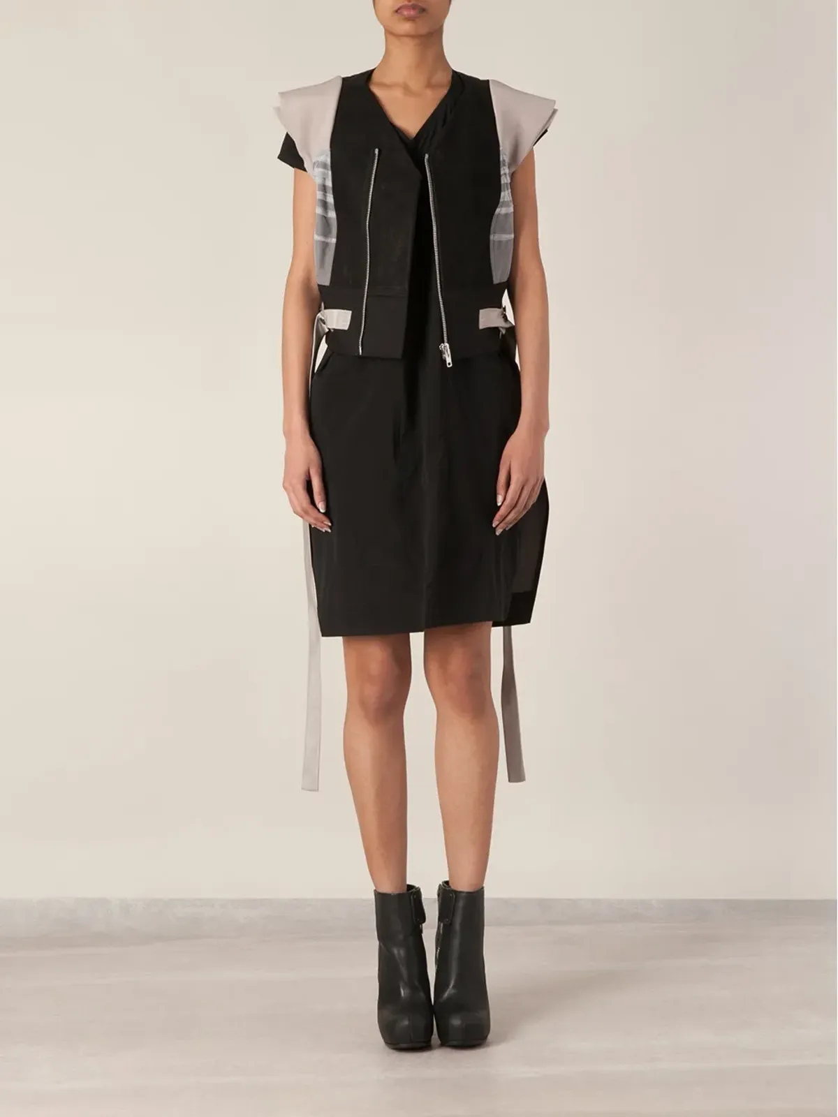 Rick Owens cropped gilet - Black - 画像2