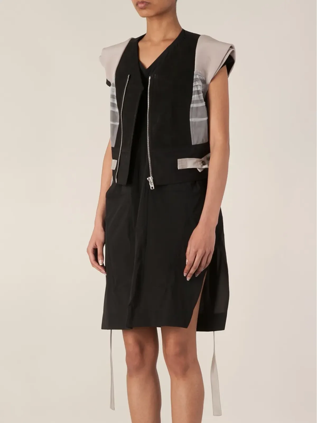 Rick Owens cropped gilet - Black - 画像3