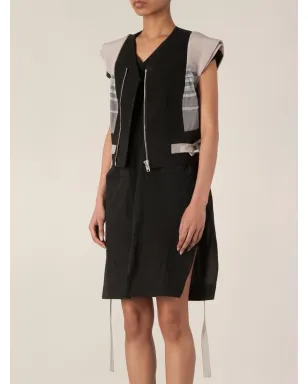 Rick Owens cropped gilet - Black - サムネイル3
