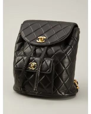CHANEL Pre-Owned CCキルティングバックパック - ブラック - サムネイル4