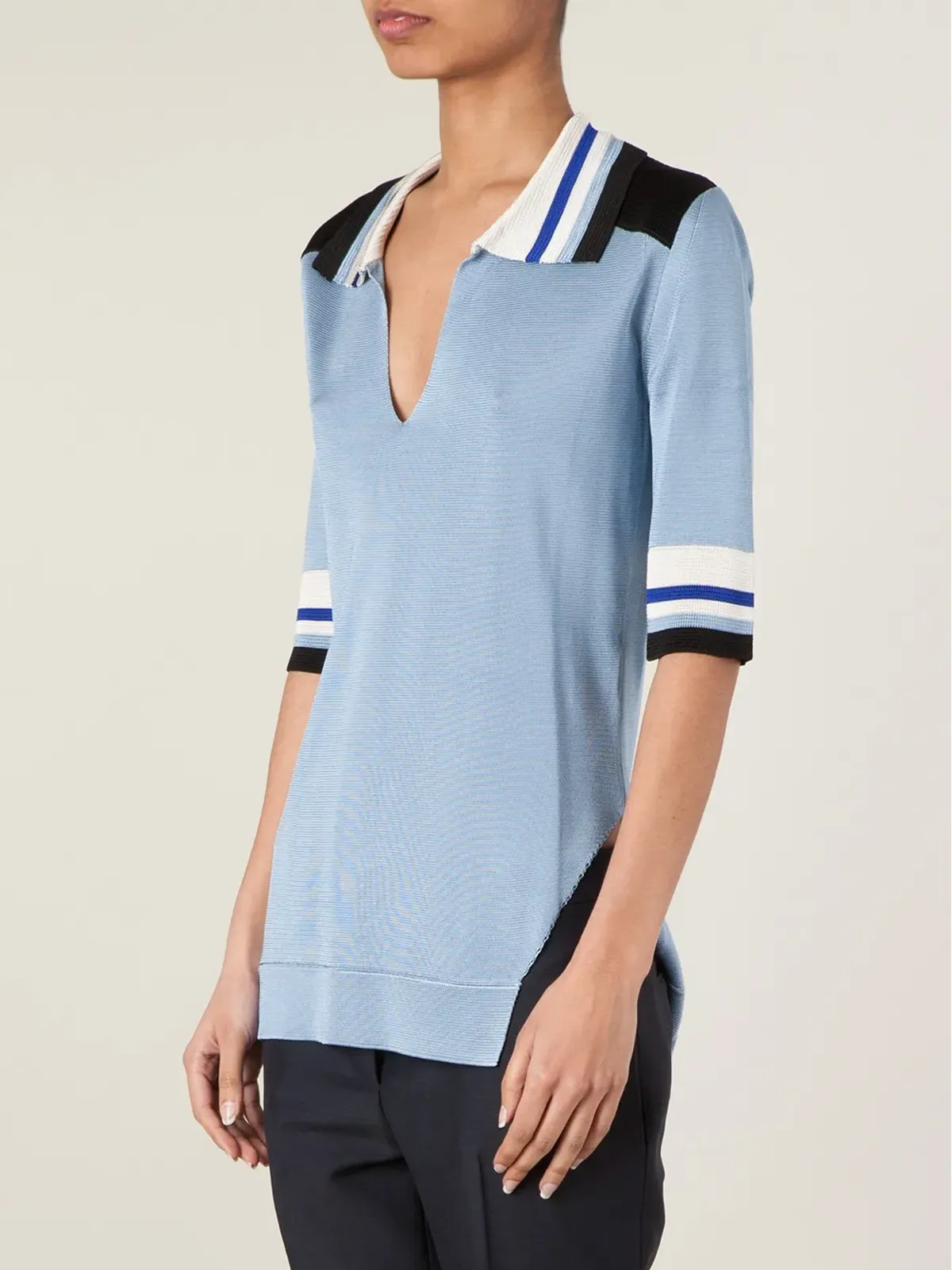 Bouchra Jarrar コントラストヨーク ポロシャツ - 画像3