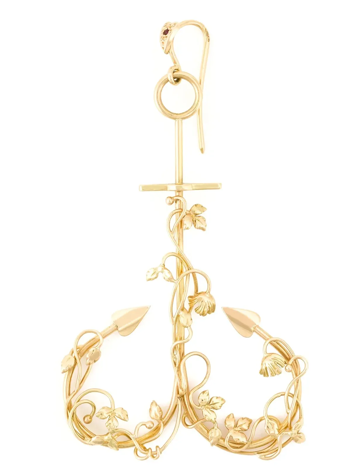 Natasha Zinko 18kt イエローゴールド アンカー・カーブド イヤリング - 画像1