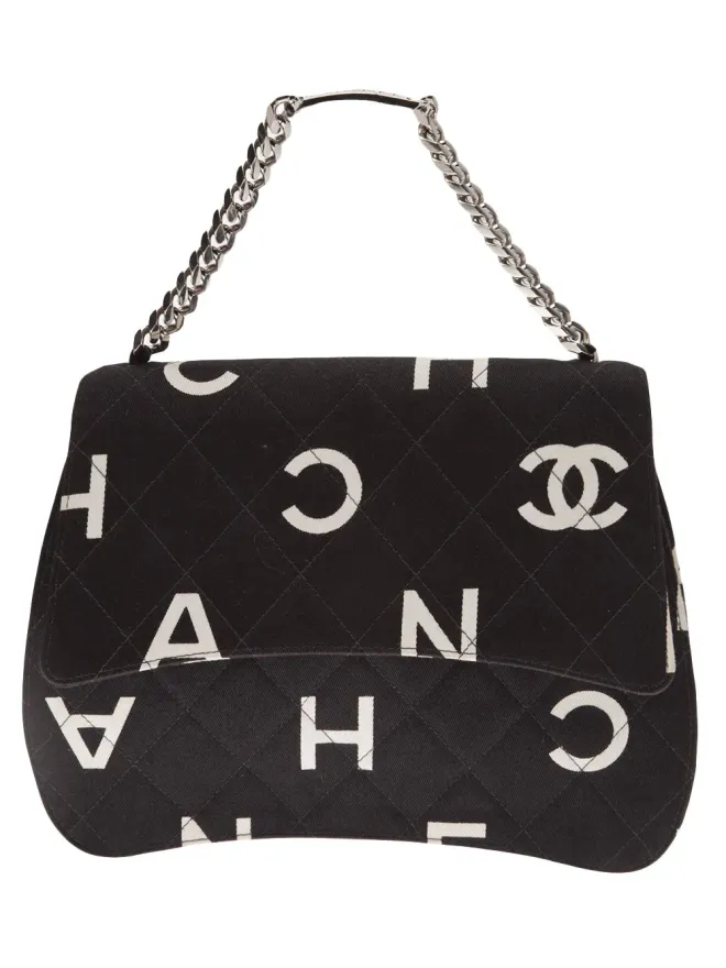 CHANEL Pre-Owned CHANEL プリントジャージーバッグ 1996-1997 ブラックの商品画像