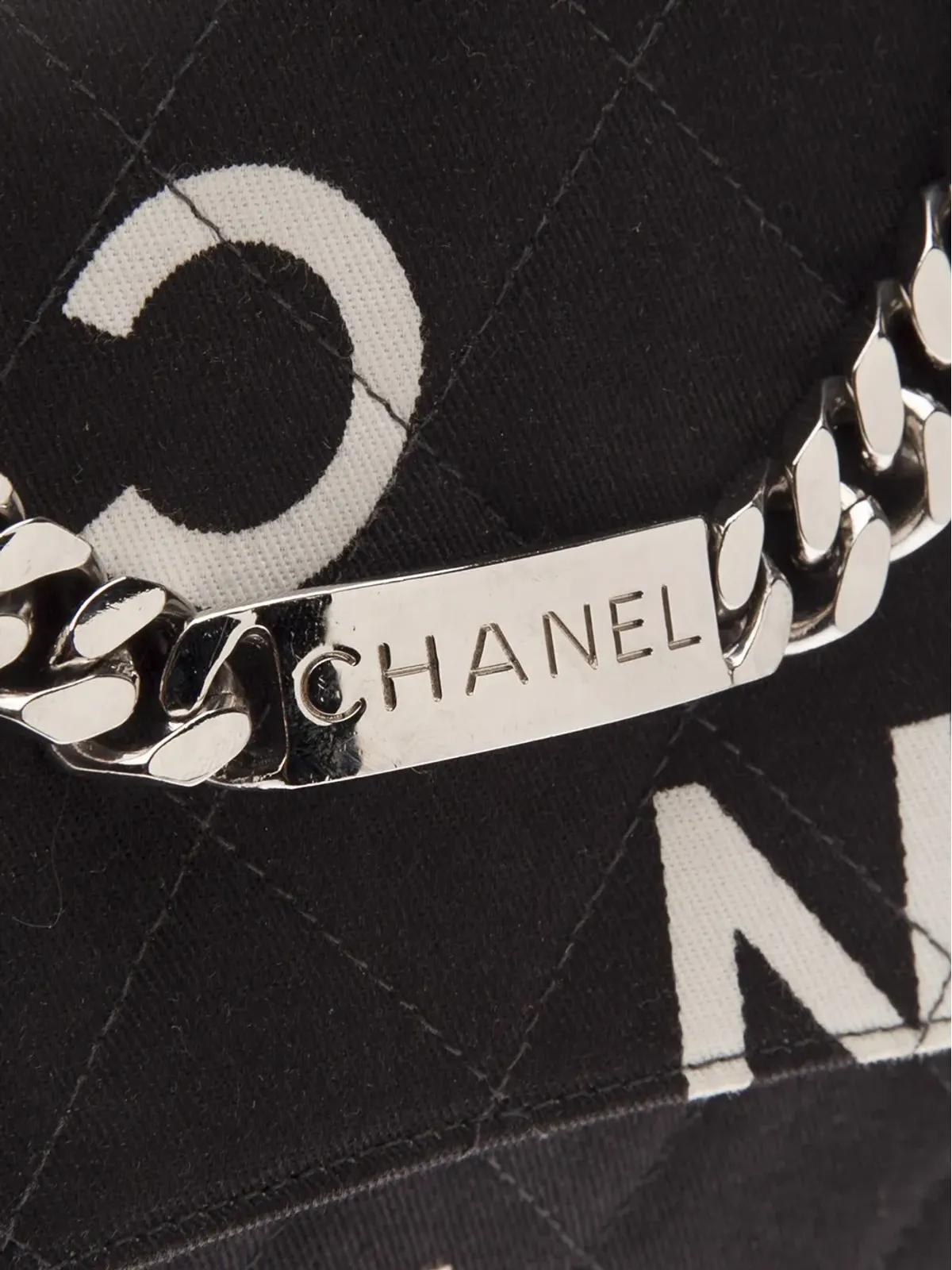 CHANEL プリントジャージーバッグ 1996-1997 ブラック - 画像5