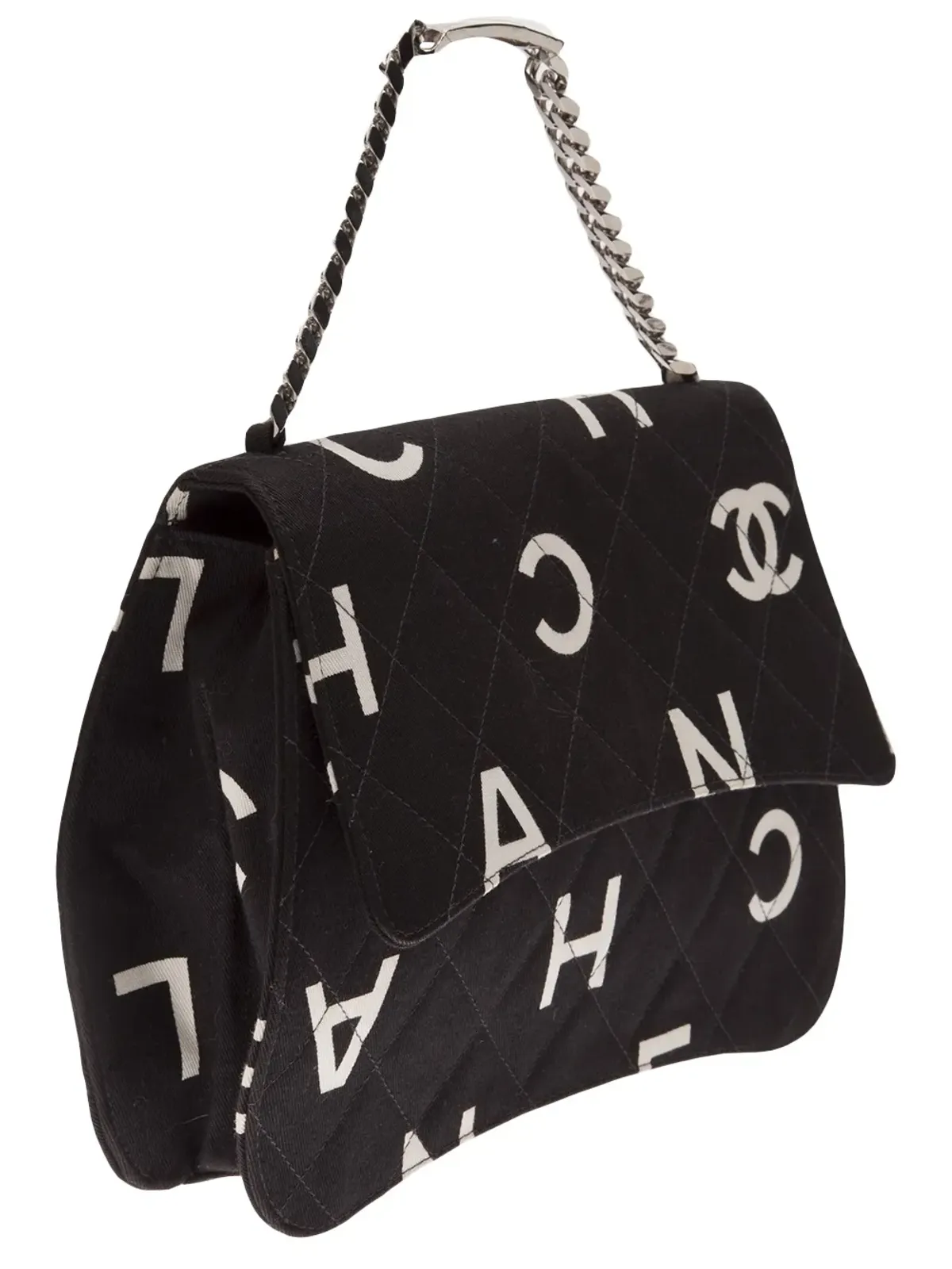 CHANEL プリントジャージーバッグ 1996-1997 ブラック - 画像3