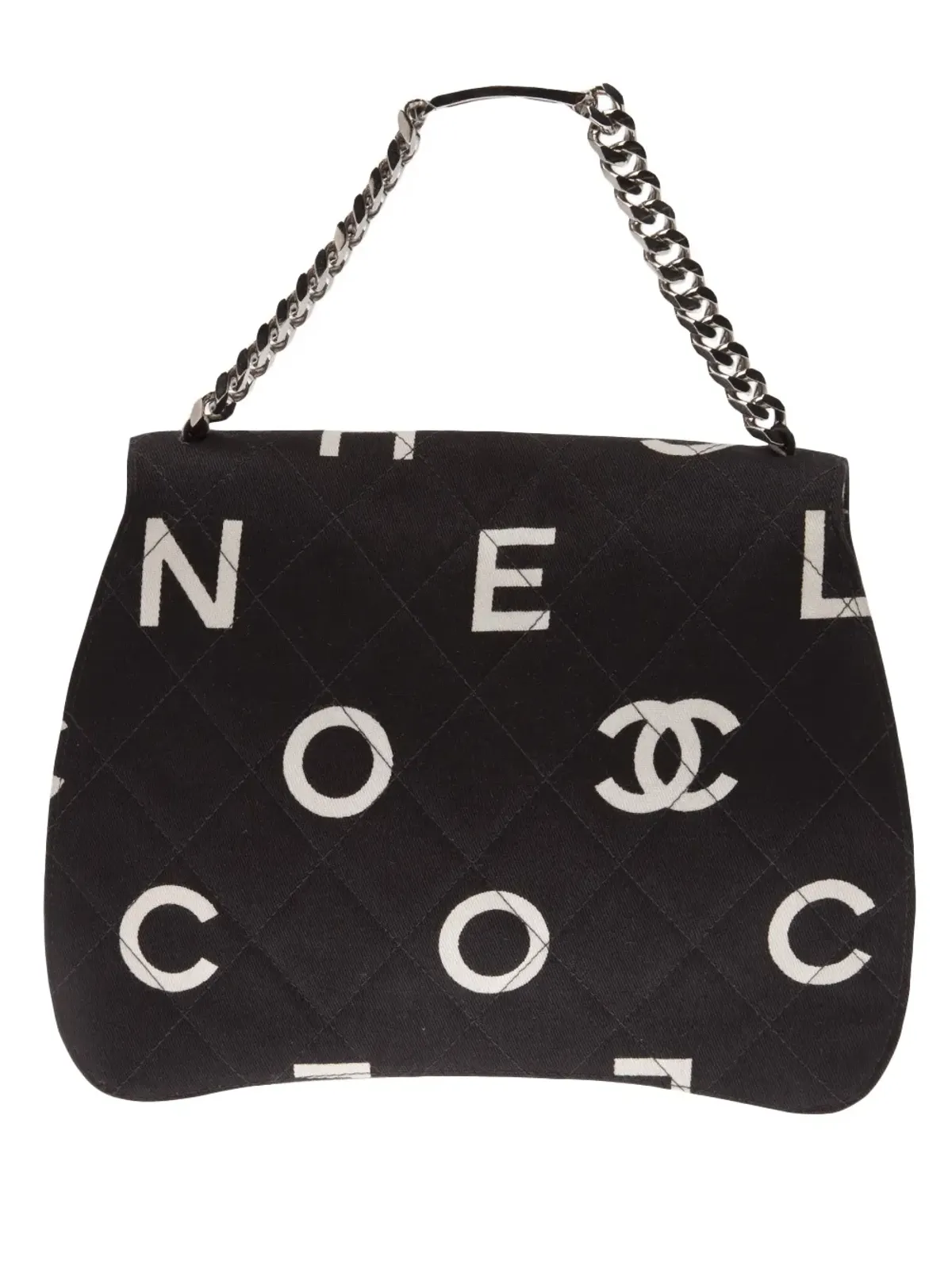 CHANEL プリントジャージーバッグ 1996-1997 ブラック - 画像4