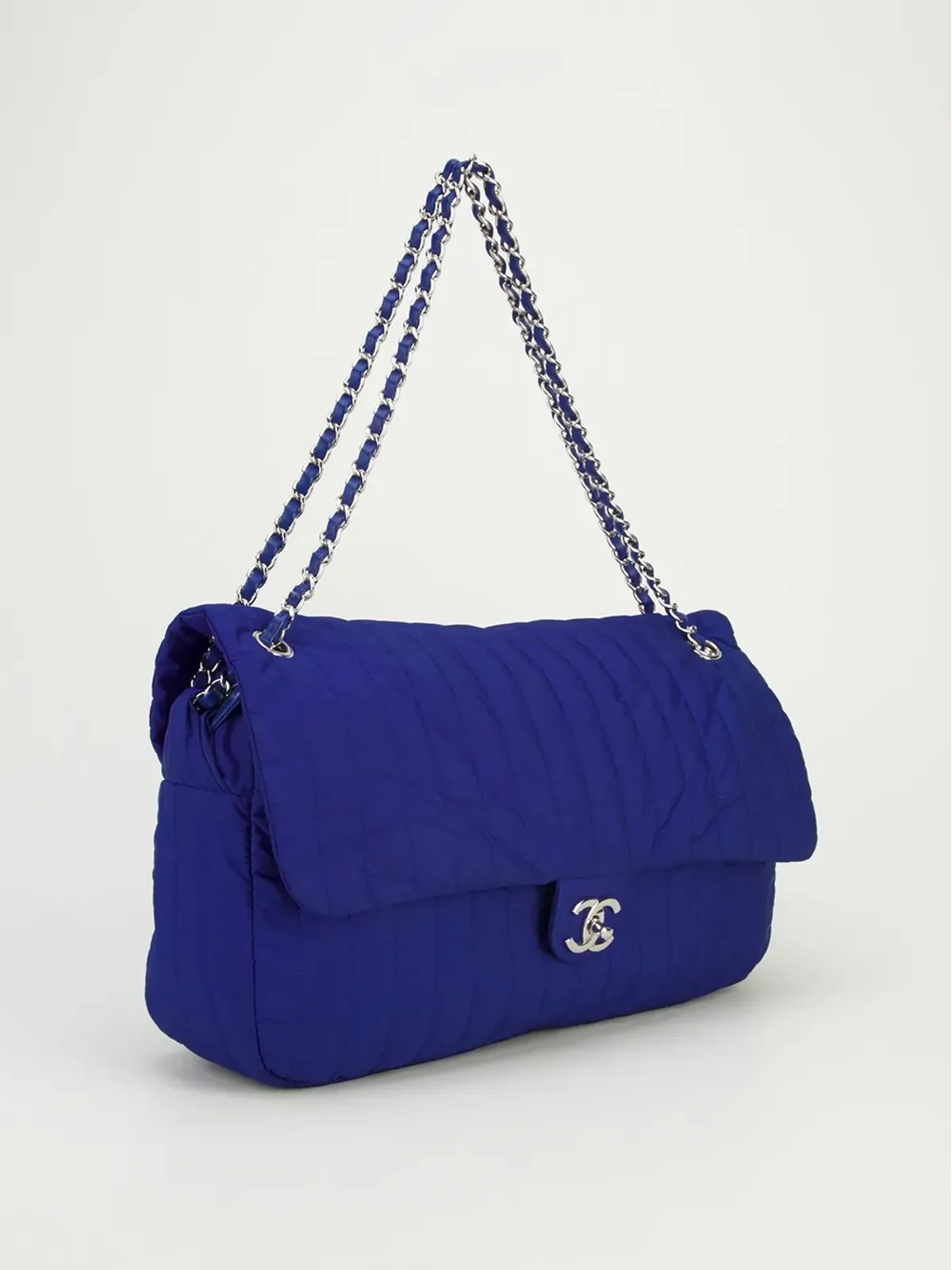 CHANEL ビンテージ キルテッド ショルダーバッグ ブルー - 画像3