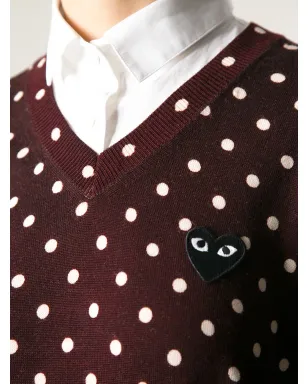 Comme Des Garçons Play 水玉柄セーター - レッド - サムネイル5