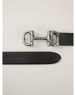 Ferragamo 編み込みディテールベルト - ブラック - サムネイル3